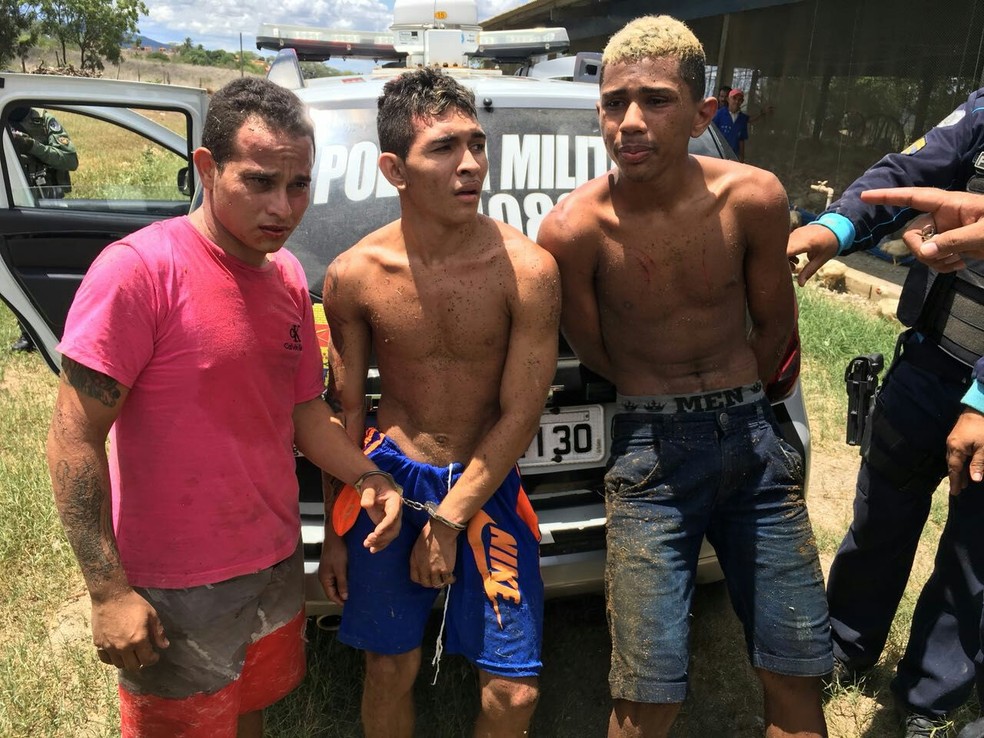 Polícia prende três homens suspeitos de invadir o Fórum de Maranguape, no Ceará (Foto: Divulgação/Ciopaer)