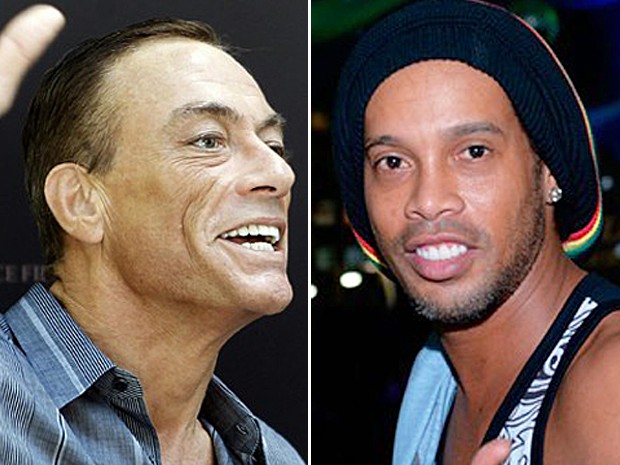 Montagem Van Damme e Ronaldinho Gaúcho (Foto: AP/Andres Kudacki e Elias Dantas/Ag. Haack)