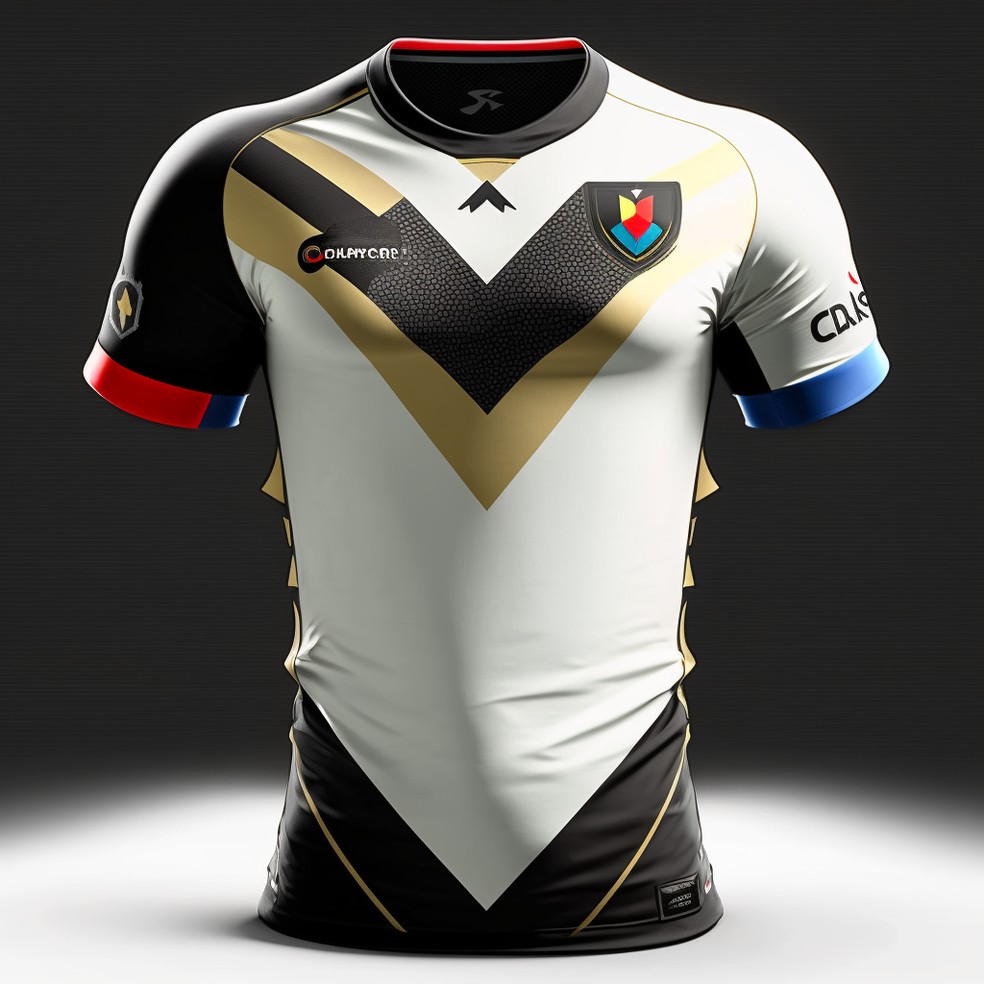 Colo Colo: vers&atilde;o futurista da camisa criada por intelig&ecirc;ncia artificial &mdash; Foto: ge