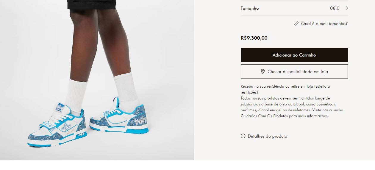 Tênis Louis Vuitton:R$ 9,3 mil (Foto: Reprodução / Site Oficial)