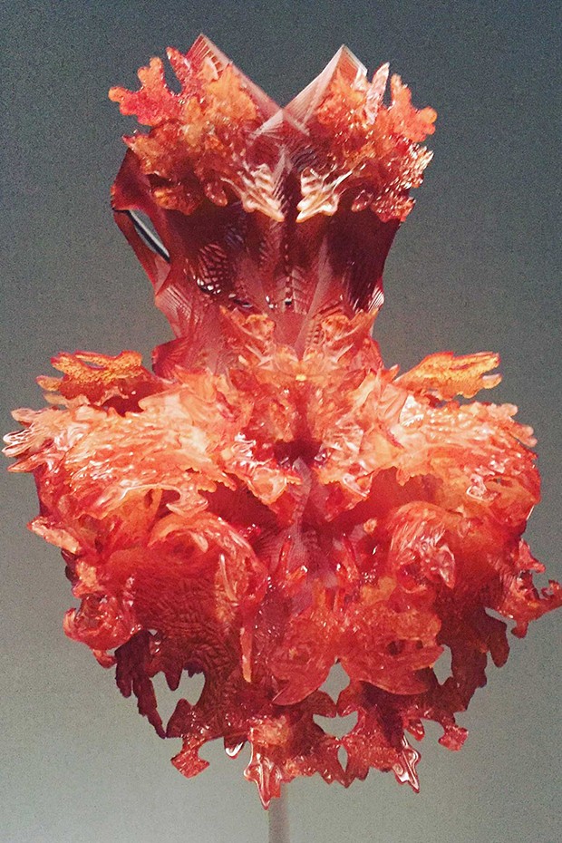 Fantastical creations by Iris Van Herpen appear throughout the 