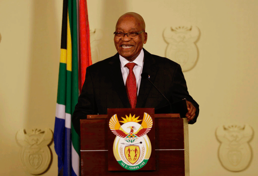 Presidente da África do Sul, Jacob Zuma, faz pronunciamento nesta quarta-feira (14), em Pretoria   (Foto: Themba Hadebe/ AP)