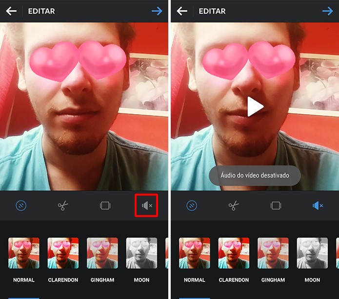 Instagram pode ter som do vídeo desativado se usuário preferir (Foto: Reprodução/Elson de Souza)