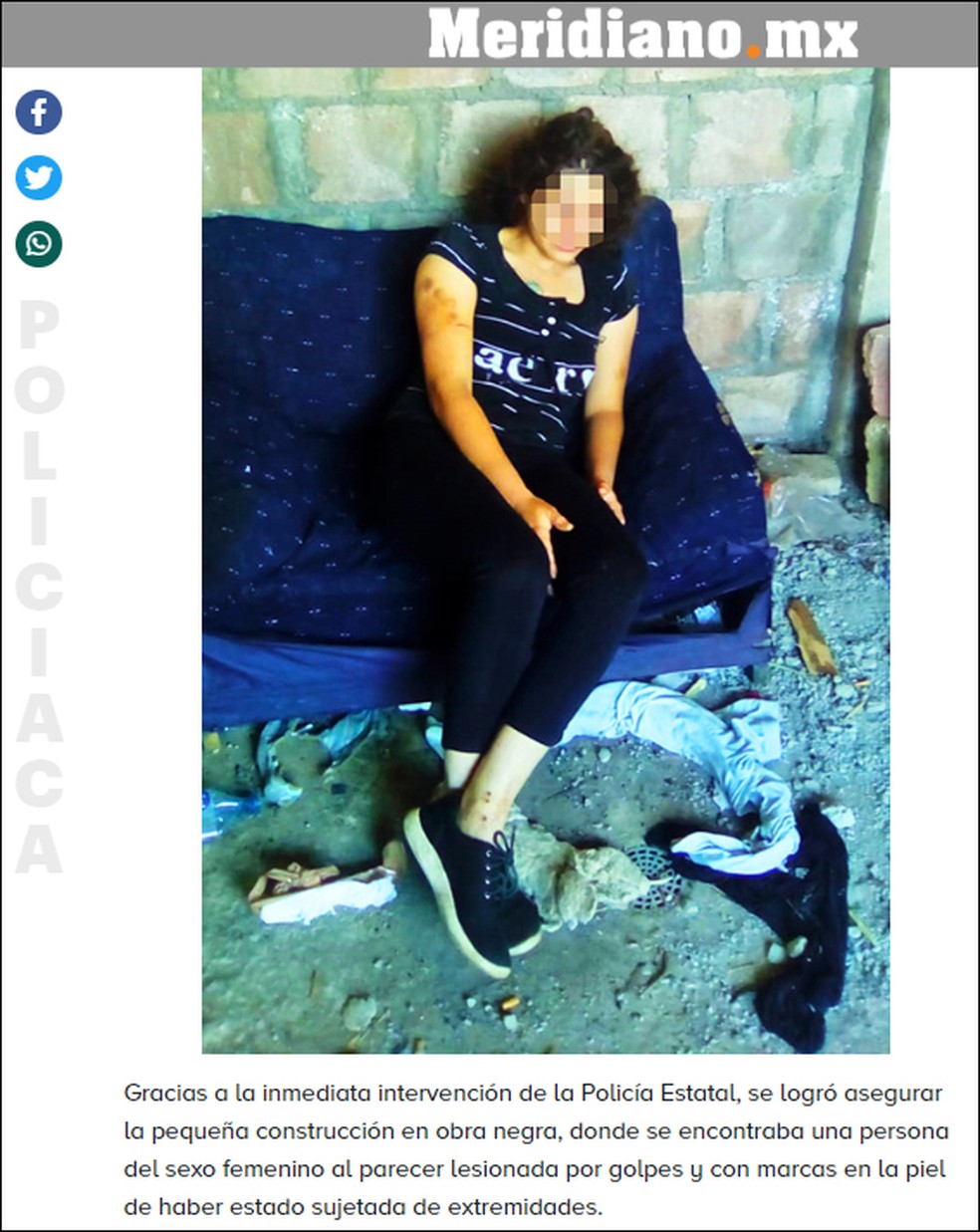 Isabella Hurtado, de 26 anos, foi encontrada amarrada e com marcas de agressÃ£o â Foto: ReproduÃ§Ã£o/Meridiano.mx