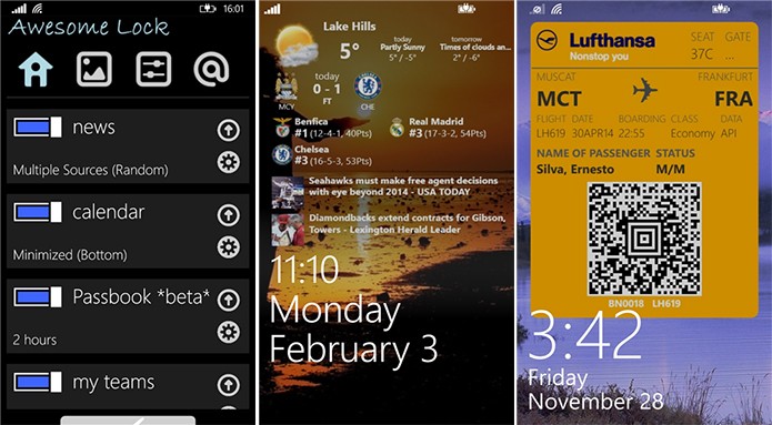 Awesome Lock é um aplicativo que coloca informações adicionais na sua tela de bloqueio (Foto: Divulgação/Windows Phone Store)