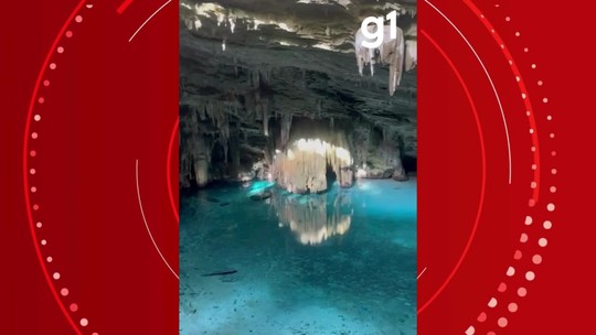 Gruta paradisíaca interditada há 20 anos por degradação ambiental é alvo de visitações proibidas em MT - Programa: G1 MT 
