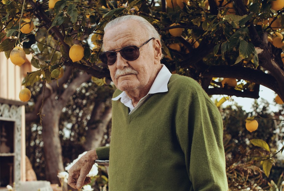 Stan Lee em sua casa, em Los Angeles, em 2018