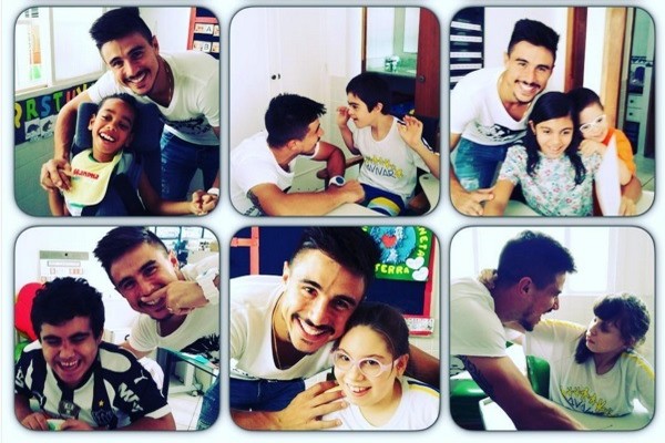 Willian visita escola para alunos  com necessidades especiais em BH