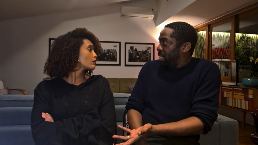 Taís Araujo e Lázaro Ramos em cena de 'DR' na série em 'Amor e Sorte'  — Foto: Globo