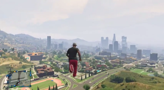 GTA 5: bug no modo online permite caminhar pelo céu (Foto: Reprodução/ YouTube)