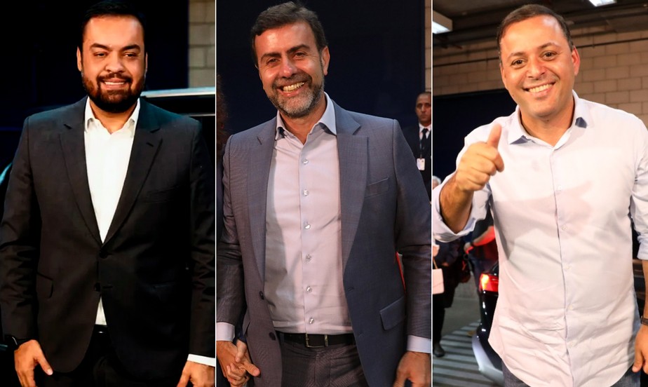 Os candidatos Cláudio Castro (PL), Marcelo Freixo (PSB) e Rodrigo Neves (PDT) chegam à TV Globo para debate entre candidatos ao governo do RIo