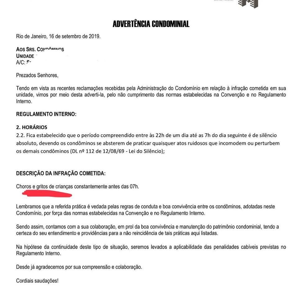 Advertencia_condominio (Foto: Reprodução/Facebook)