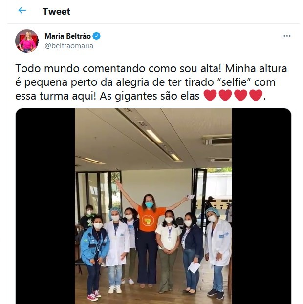 Tweet de Maria Beltrão (Foto: Reprodução/Twitter)