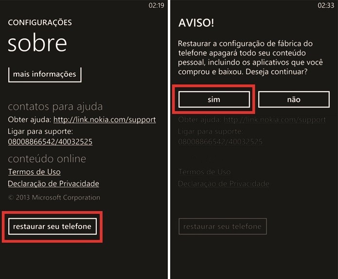 Windows Phone pode ter configurações de fábrica restaurada antes de atualização para Windows 10 (Foto: Reprodução/Elson de Souza)