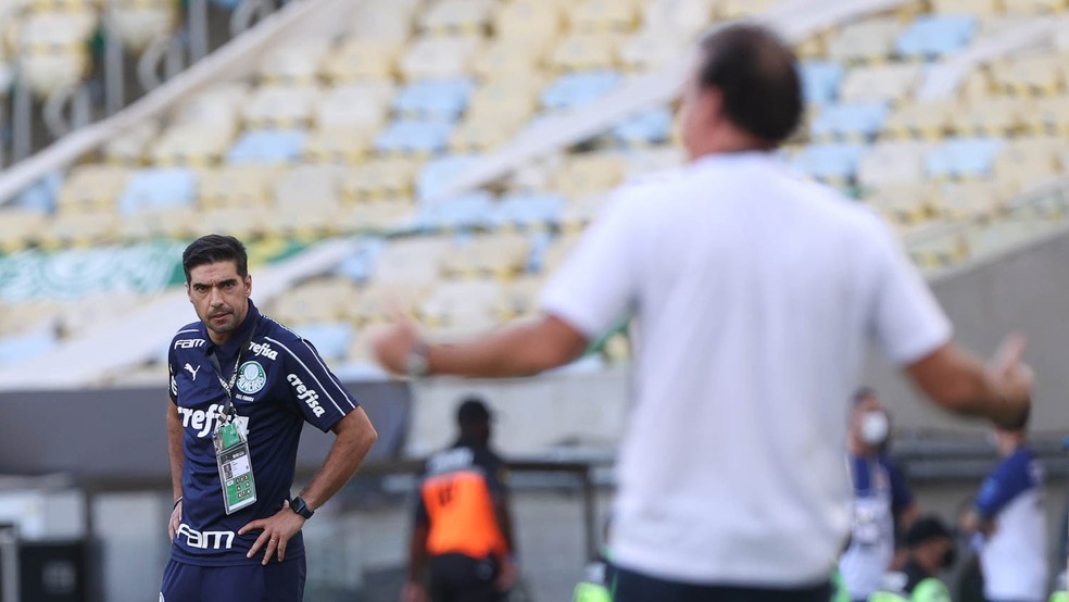 Abel Ferreira e Cuca — Foto: Cesar Greco/Palmeiras