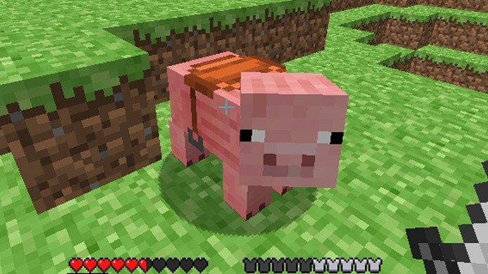 Desde os primórdios de Minecraft é possível usar selas para montar em porcos (Foto: Reprodução/Planet Minecraft)