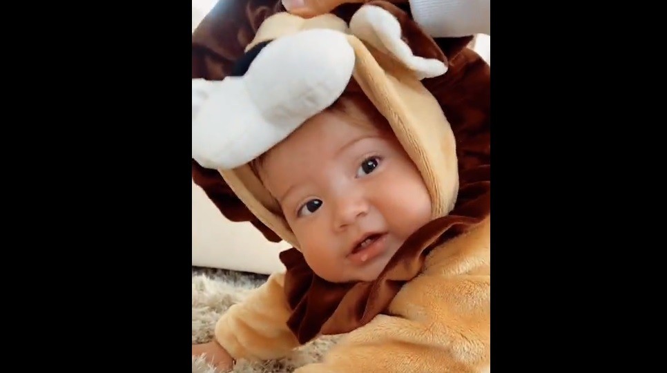 Davi, filho de Gabi Brandt e Saulo Pôncio, vestido de leão (Foto: Reprodução/ Instagram)