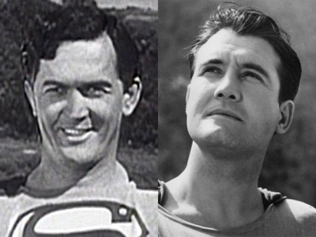 Kirk Alyn em 'Superman' e George Reeves em 'Superman and the mole man' (Foto: Divulgação)