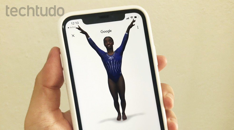 Google exibe atletas como Simone Biles fazendo movimentos e acrobacias em 3D no celular — Foto: Rodrigo Fernandes/TechTudo