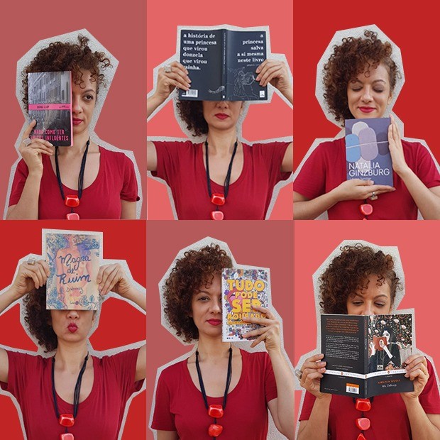 Adriana Ferreira: desafio de ler somente mulheres durante um ano (Foto: Arte: Camila Ribeiro / Foto: Vânia Goy )