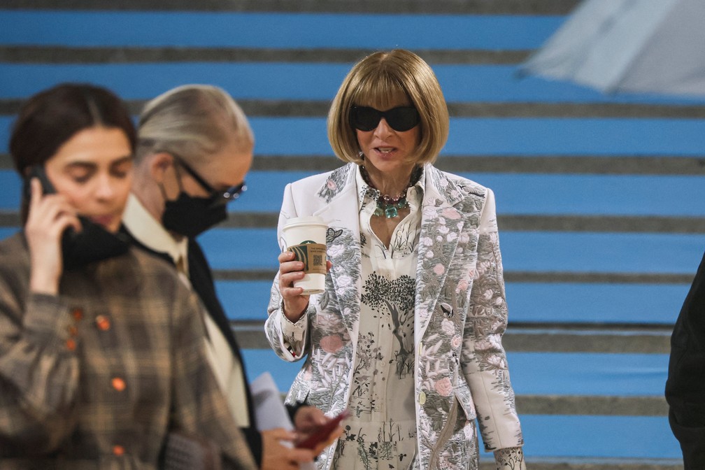 Anna Wintour, editora-chefe da Vogue, no Met Gala 2022 — Foto: Reuters/Brendan McDermid