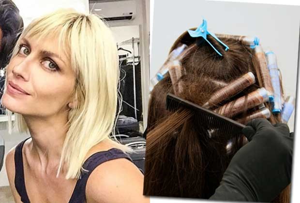 À esquerda: A top Ana Claudia Michels, que clareou o cabelo com o reflexo less damage do SPA Dios/ À direita: reflexo com roll meches do Laces and Hair (Foto: Reprodução/Instagram/Divulgação)