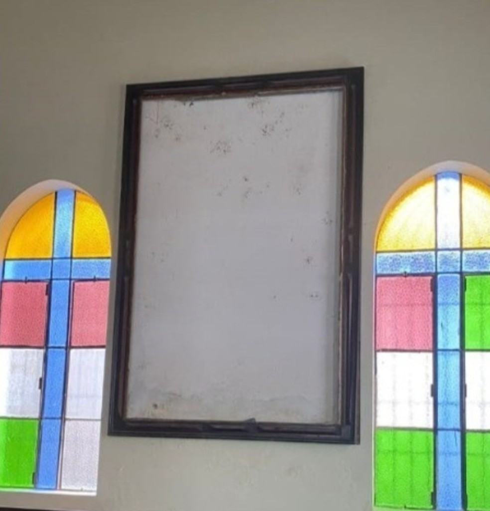 Obra de arte de Ruth Machado é furtada da Paróquia Nossa Senhora da Conceição, em Barreirinhas — Foto: Divulgação