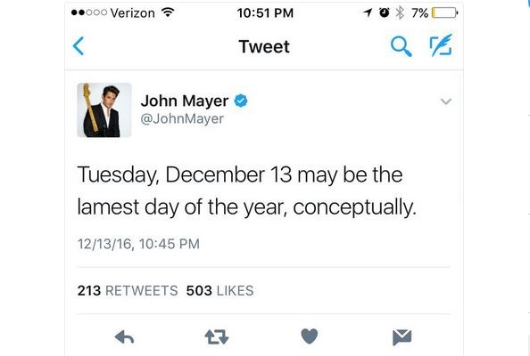 Tweet de John Mayer alfineta a ex, Taylor Swift (Foto: Reprodução)