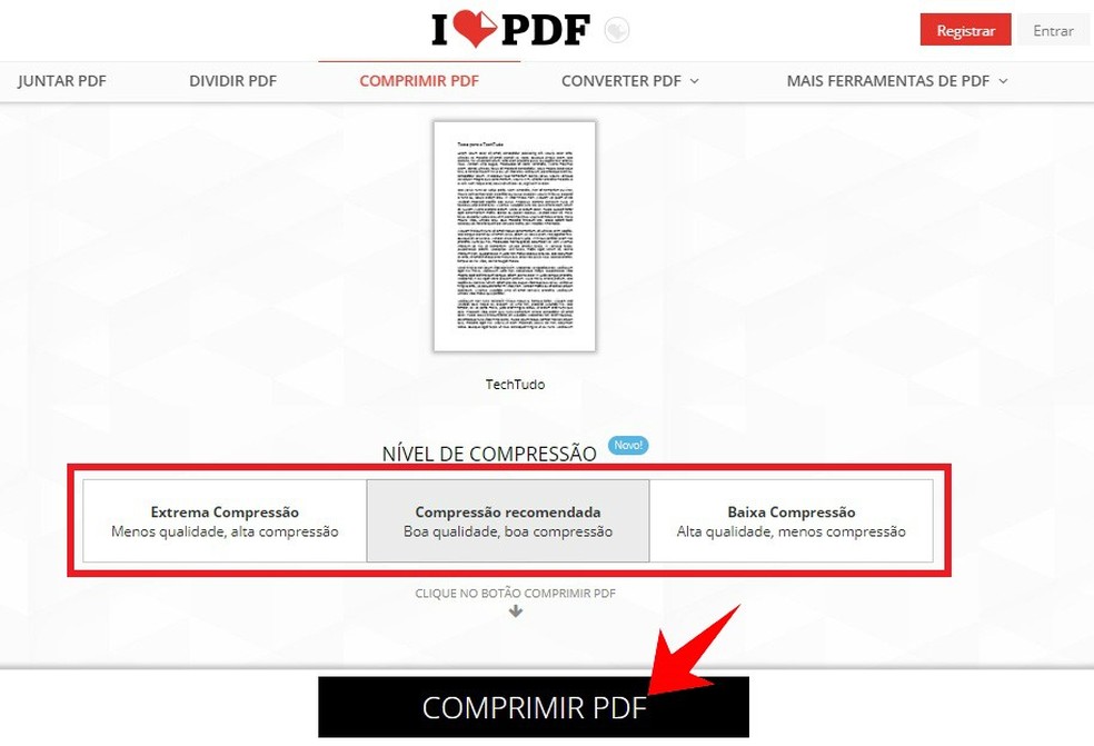 iLovePDF como converter, comprimir, reordenar e dividir