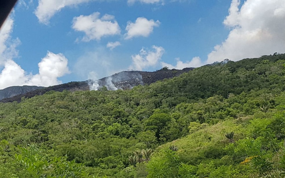 Incêndio destruiu área de serra em Jacobina  — Foto: Divulgação/Secretaria de Meio Ambiente