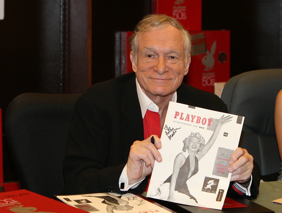 Resultado de imagem para Hugh Hefner, fundador da revista Playboy,