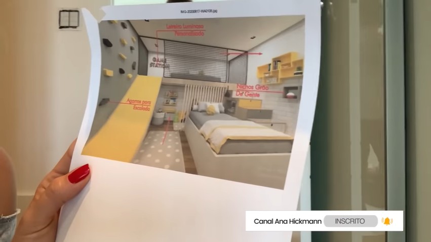 Ana Hickmann reforma quarto do filho em mansão e tamanho impressiona (Foto: YouTube)