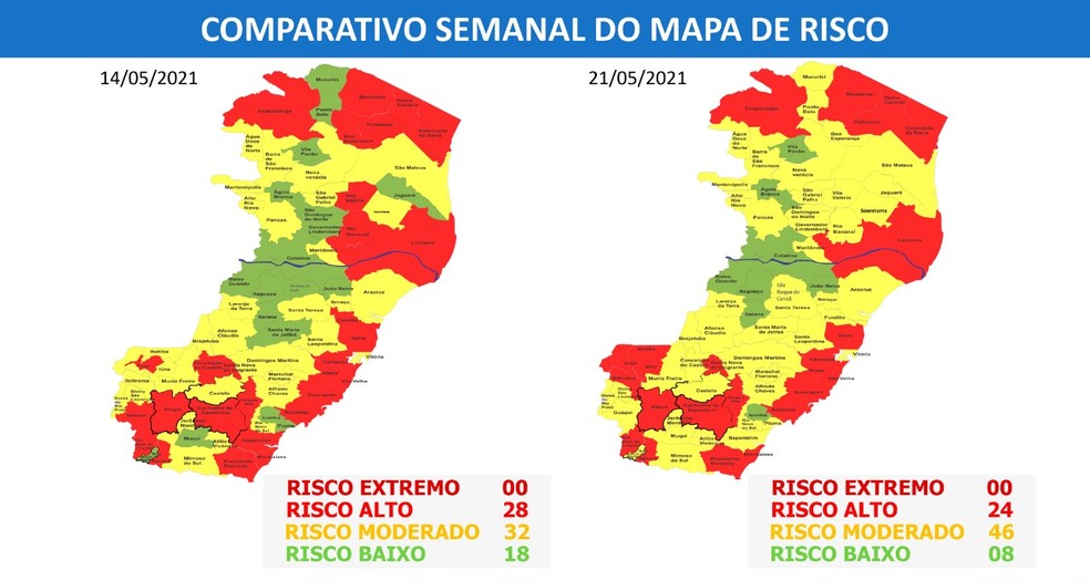 Atualização de Mapa de Risco do ES  — Foto: Divulgação/ Governo do ES 