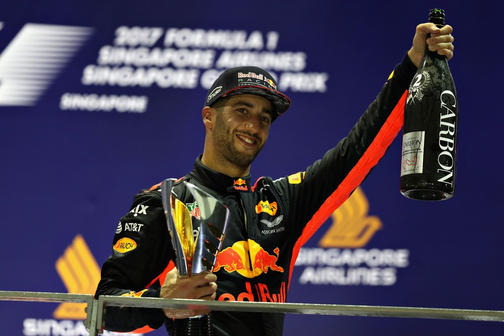 Quarto pódio seguido para Ricciardo em Cingapura (Foto: Getty Images)