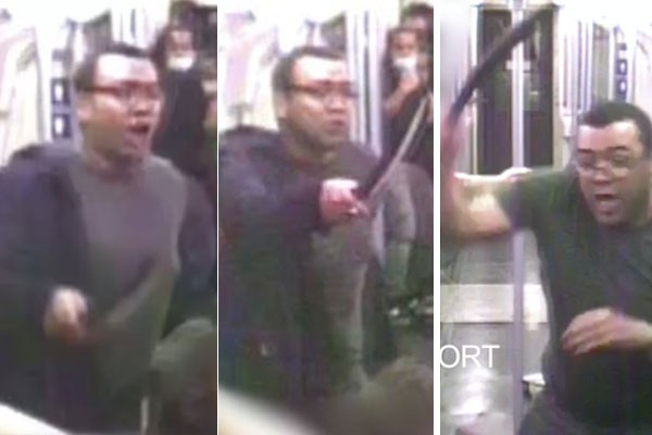 Ricky Morgan ataca passageiro no metrô de Londres com um facão (Foto: divulgação)