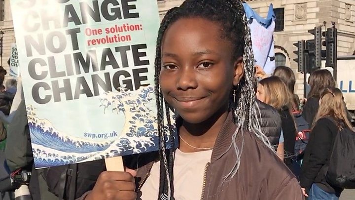 Jovem durante a greve pelo clima (Foto: Getty Images)