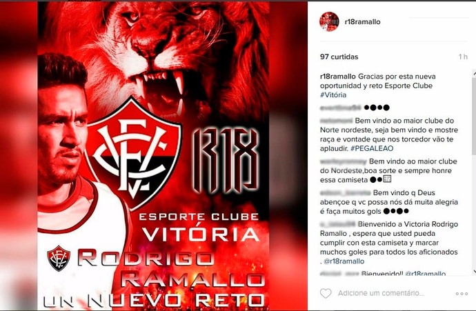 Rodrigo Ramallo; Vitória; Instagram (Foto: Reprodução)