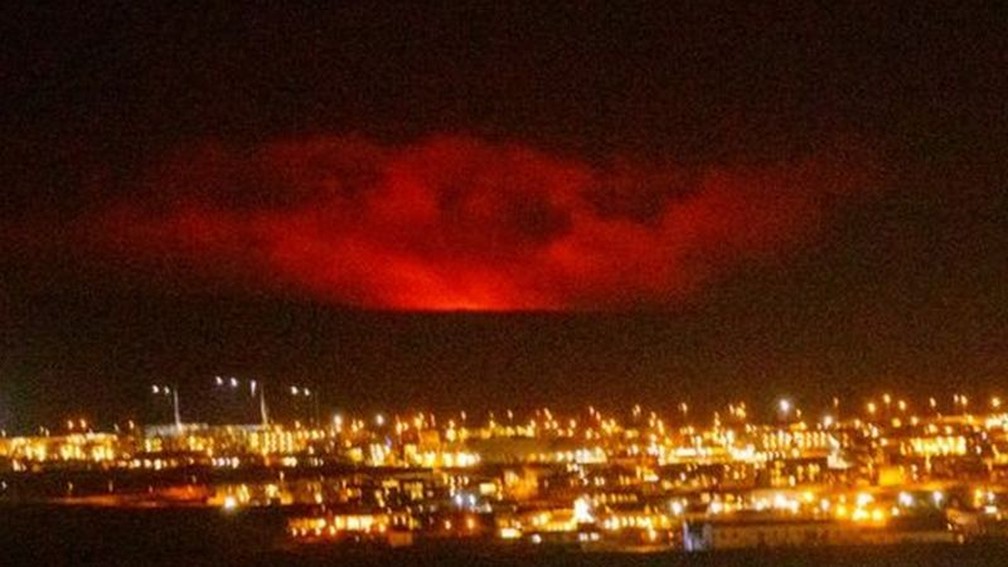 O vulcão Fagradalsfjall está localizado a cerca de 30 quilômetros ao sul da capital da Islândia, Reykjavik — Foto: Serviço meteorológico da Islândia