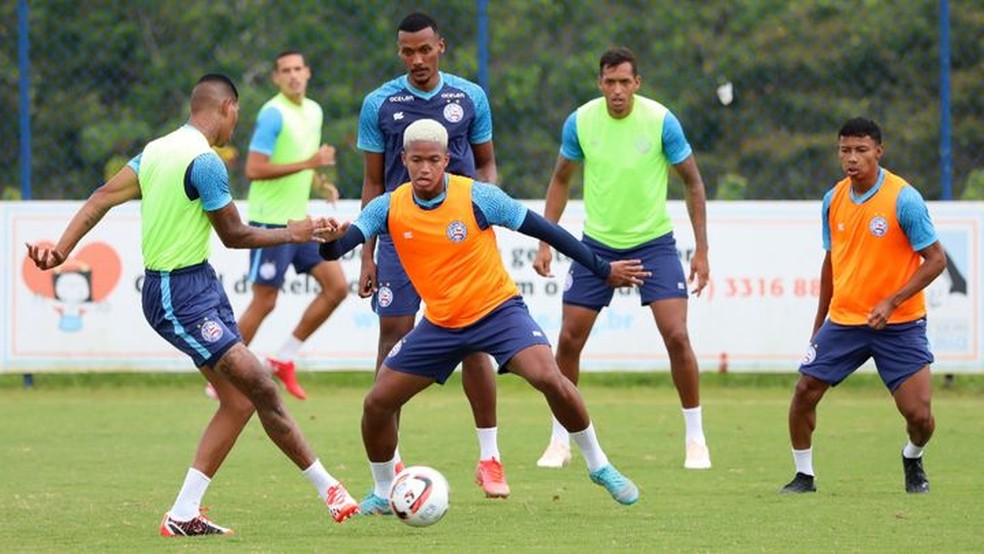 Jogadores em treino técnico do Bahia — Foto: Felipe Oliveira / EC Bahia / Divulgação