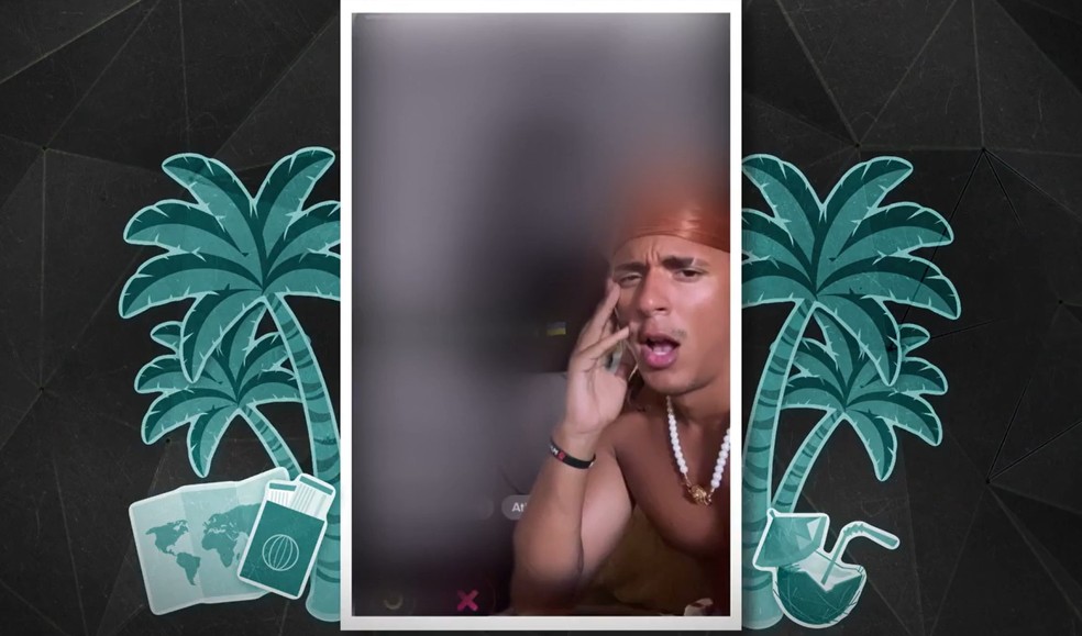 Coach brasileiro reagindo a perfis de mulheres da Ucrânia  — Foto: Reprodução/TV Globo