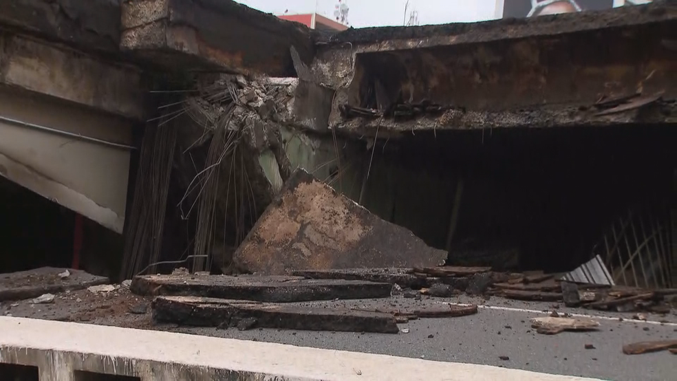 Viaduto no Eixão Sul desabou próximo á Galeria dos Estados, no centro de Brasília (Foto: Divulgação)
