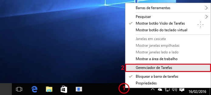 Acessando o Gerenciador de Tarefas do Windows 10 (Foto: Reprodução/Edivaldo Brito)