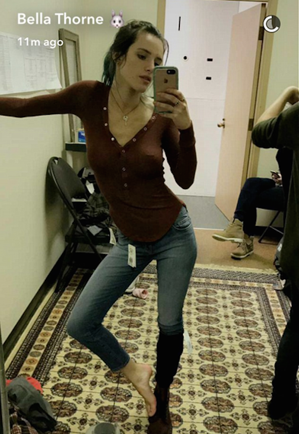 A atriz Bella Thorne (Foto: Snapchat)
