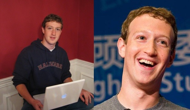 Mark Zuckerberg em foto em 2005 e em 2019 (Foto: Reprodução/Facebook)