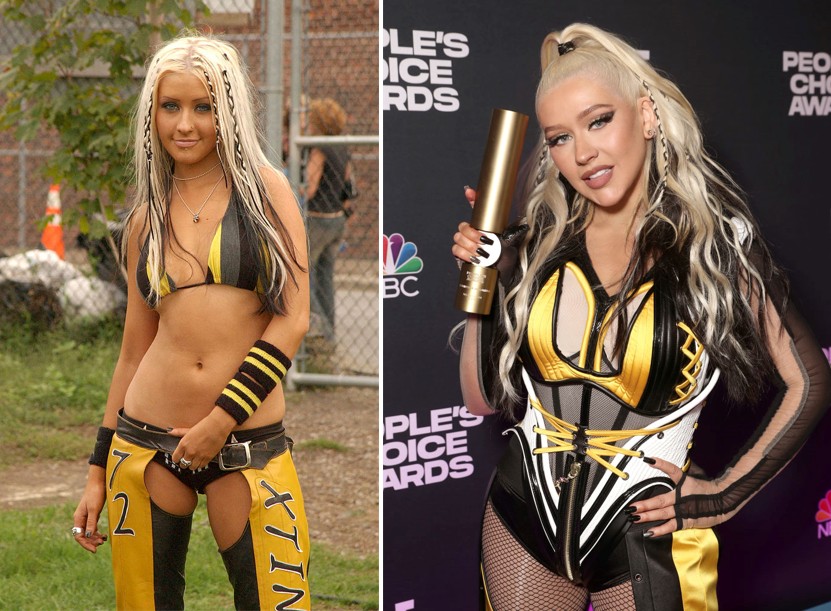 Christina Aguilera em 2002 e 2021 (Foto: Reprodução )