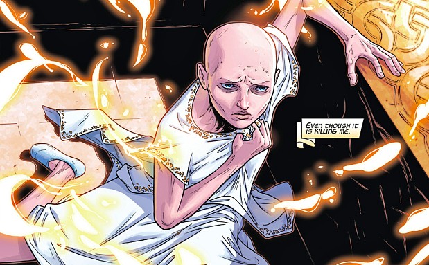 A personagem Jane Foster em meio a seu tratamento contra um câncer nas HQs da Marvel que deverão inspirar Thor: Amor e Trovão (Foto: Reprodução)