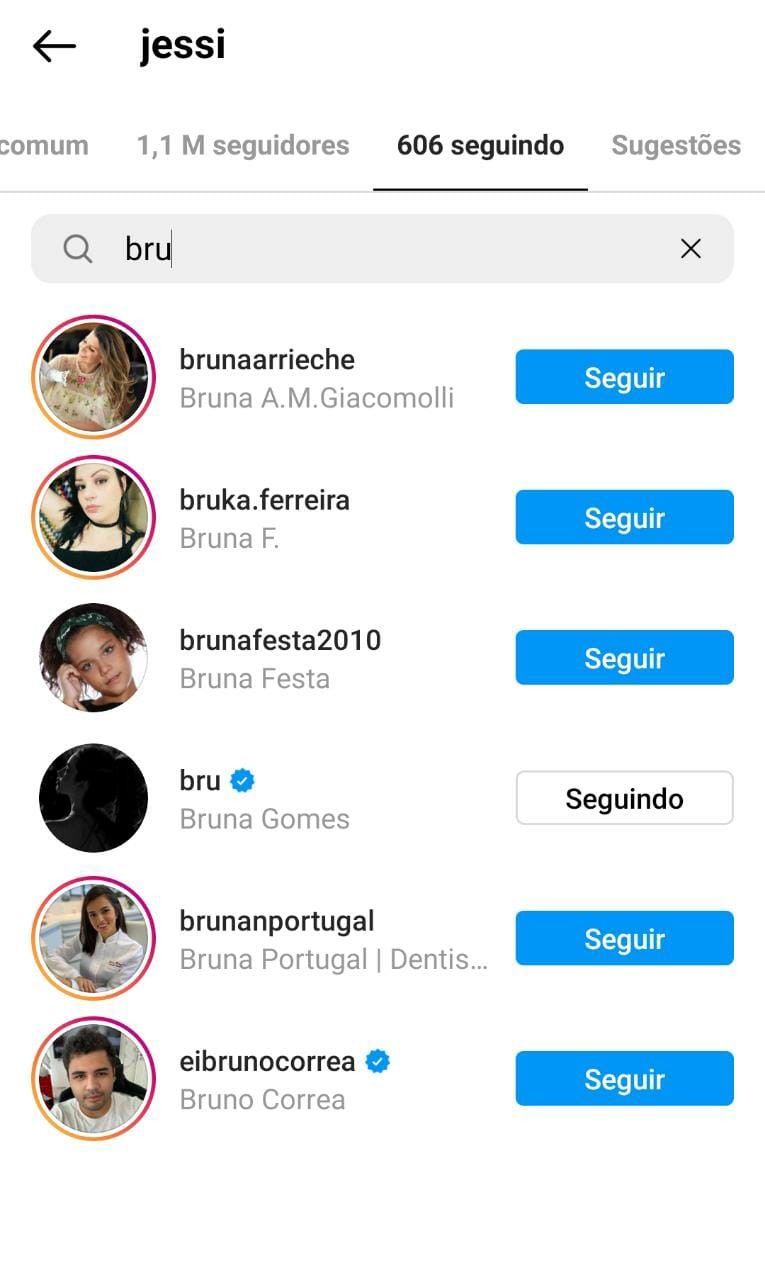 Jéssica Neto ainda segue Bruna Gomes, ex-namorada do cunhado, Felipe Neto (Foto: Reprodução/Instagram)
