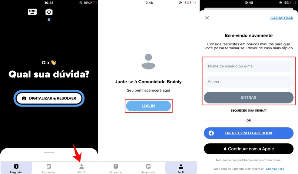 Como usar o Brainly? App permite fazer perguntas pelo celular — Foto: Reprodução/Rodrigo Fernandes