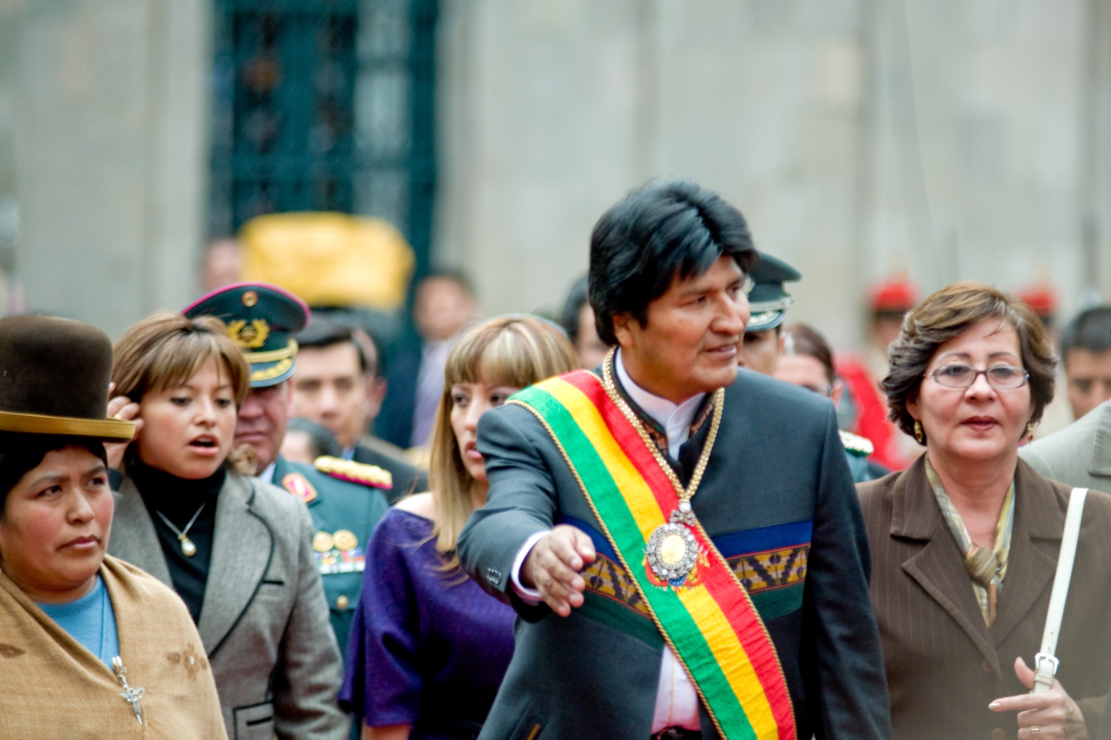 O presidente boliviano Evo Morales (ao centro) (Foto: Wikimedia Commons)