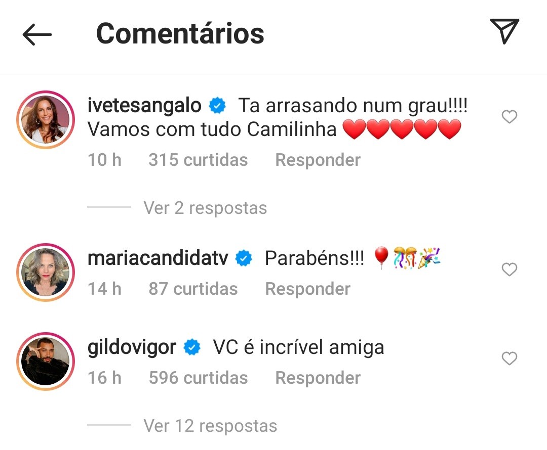 Ivete Sangalo elogia Camilla de Lucas  (Foto: Reprodução / Instagram )